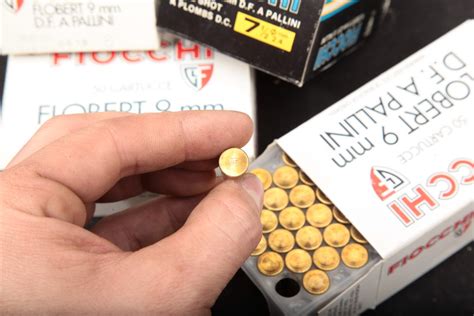 200x 9mm Flobert Ammunition Fiocchi Brass Rimfire Shot Shells # 7 1/2 ...