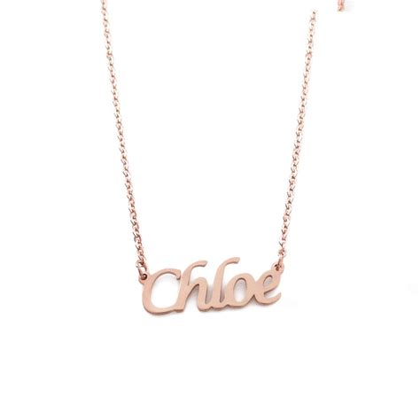 Chloe Name Necklace / 18ct Rose Gold Plated Christmas | Etsy