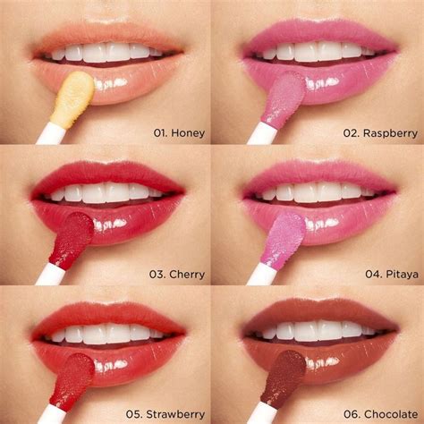 Clarins Lip Comfort Oil shades honey, raspberry, cherry, strawberry ...