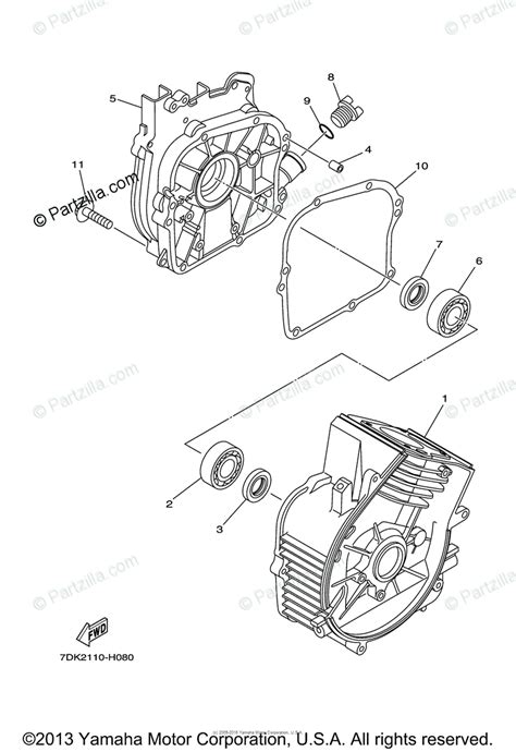 Yamaha Power Equipment EF2000IS OEM Parts Diagram for CRANKCASE ...