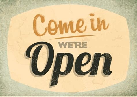 Free Vector | Come in we're open sign