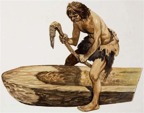 Image result for stone age man boats | Ilustración histórica, Arte de ...