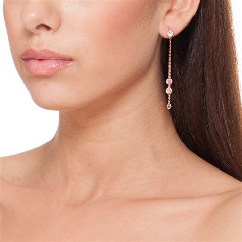 Rose Gold Long Earrings | saffgroup.com