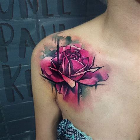 Front Shoulder Rose Tattoo - Best Tattoo Ideas Gallery