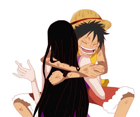 Luffy hugs Boa Hancock by Megalow on DeviantArt