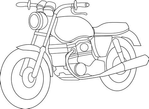 Motorcycle Coloring Page - Free Clip Art