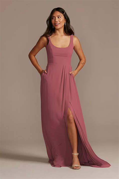 Chiffon Tank Scoop Neck Bridesmaid Dress | David's Bridal