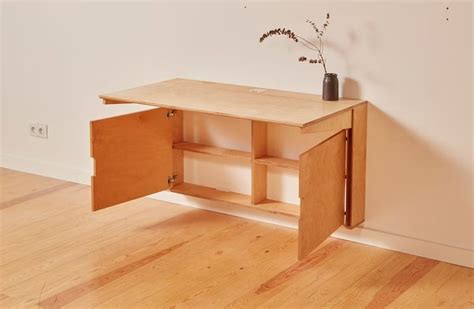Wood Folding Desk With Storage, Folding Work Space, Home Office Station Folding Desk ...