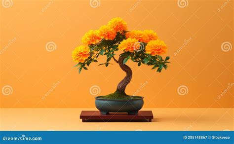 Marigold Bonsai Tree: English Ipa Minimalist Desktop Wallpaper In ...