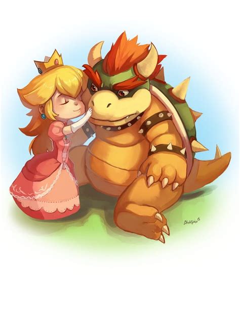 Peach and Bowser | Super mario art, Bowser, Mario art