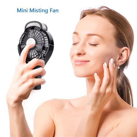Handheld USB Misting Fan, Portable Battery Operated Rechargeable Mini Fan with Personal Cooling ...