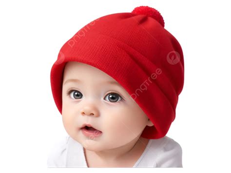 Baby Boy Wearing A Beautiful Red Hat, Baby, Cute, Lovely PNG ...