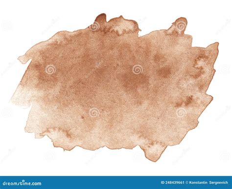 Abstract Brown Watercolor Splash Texture Isolated on White Background ...