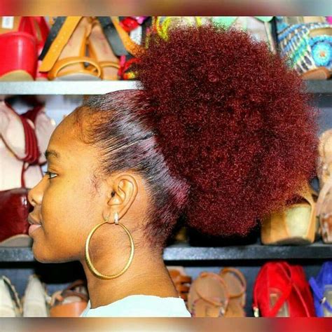 Image result for dyed ends natural hair on high puff | Natural hair ...