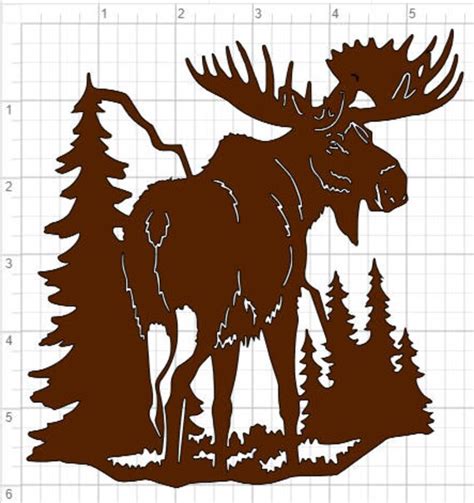 Moose Bull Silhouette SVG pdf eps dxf Studio 3 Cut Files | Etsy