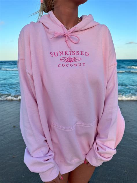 Tana Light Pink Embroider Sunkissedcoconut Hoodie