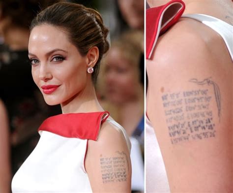 Angelina Jolie covered her Billy Bob Thornton tattoo with the | 13 ...