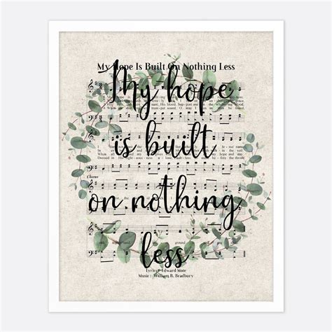 My Hope Is Built On Nothing Less Vintage Hymn Wall Art Print | Etsy