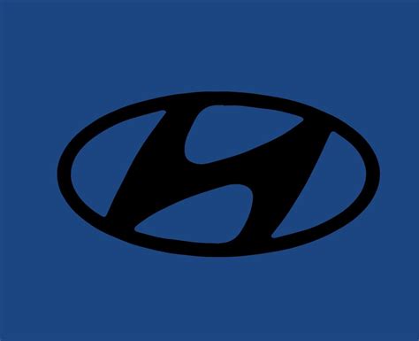 Hyundai Brand Logo Car Symbol Black Design South Korean Automobile ...