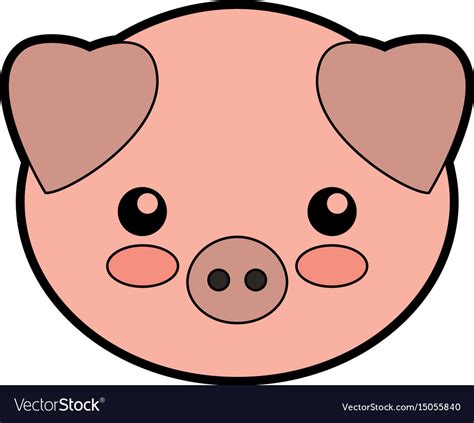 Cute pork cartoon Royalty Free Vector Image - VectorStock