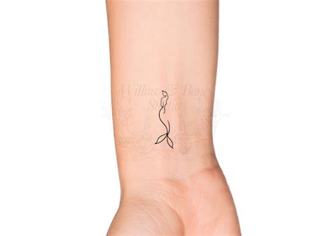 Mermaid Outline Temporary Tattoo Siren Tattoo Mermaid Tail - Etsy