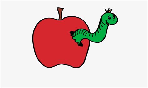 Tiny - Worm In Apple Clipart Transparent PNG - 510x480 - Free Download on NicePNG