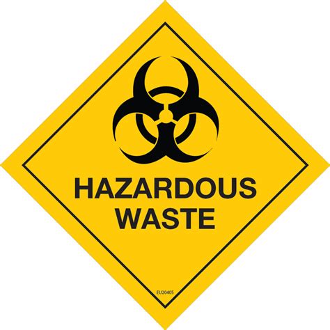 Class Label HAZARDOUS WASTE (custom biohazard) 150x150 DECAL - Euro Signs and Safety