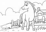 Horse On farm  coloring Page Diy Magazinecom sketch template