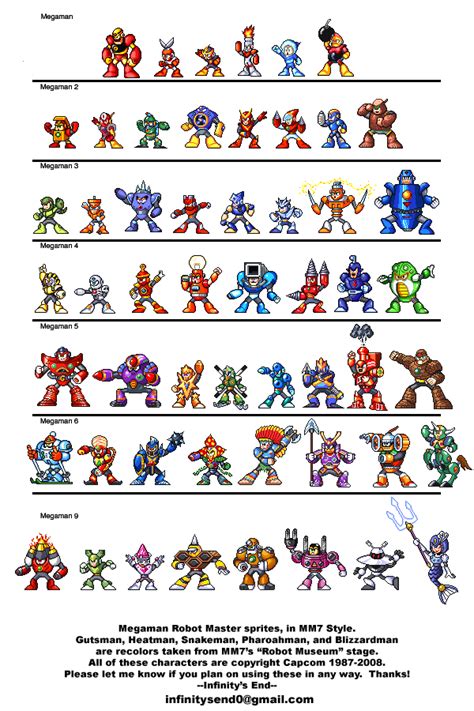 Megaman Bosses, MM7 style by PixelArtPaintings on DeviantArt