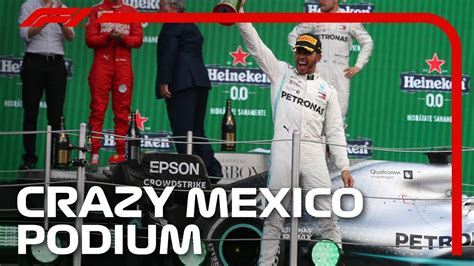 2019 Mexican Grand Prix: Hamilton's Crazy Podium Celebrations - YouTube