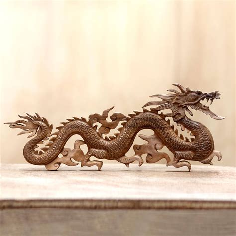 Wood wall sculpture, 'Baru Klinthing Dragon' | Wood wall sculpture, Wood sculpture, Dragon decor