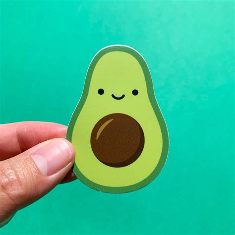Paper Mixed Media & Collage Art & Collectibles An Avocado Thanks Laptop Sticker Planner Sticker ...
