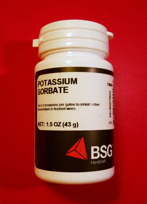 POTASSIUM SORBATE 1.5oz BOTTLE FACTORY PACK WINE PRESERVATIVE - Hobby ...