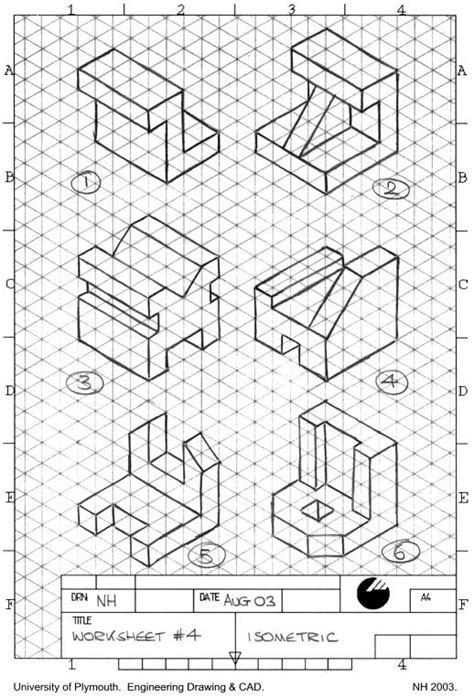 Image result for orthographic views exercises pdf | Isometric drawing exercises, Isometric ...