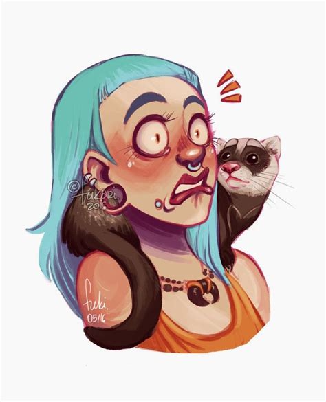 Ferret by Fukari #DigitalArt #DrawingsPaintings #People #Portraits | Character art, Cartoon art ...