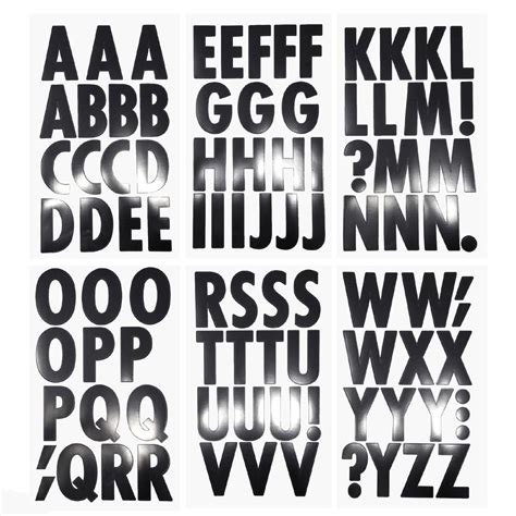 Big Font Alphabet Letter Stickers, Caps, 3-Inch, 82-Count, Black ...