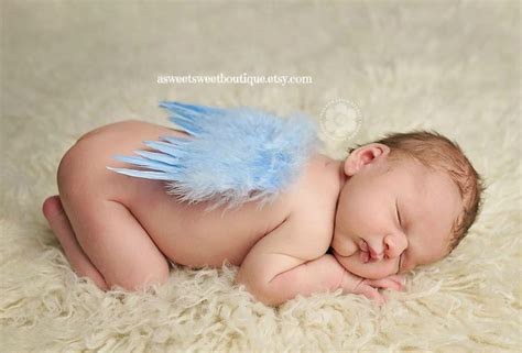 Baby Boy Angel Wings Blue Feather Wings Newborn Baby Boy Photo | Etsy