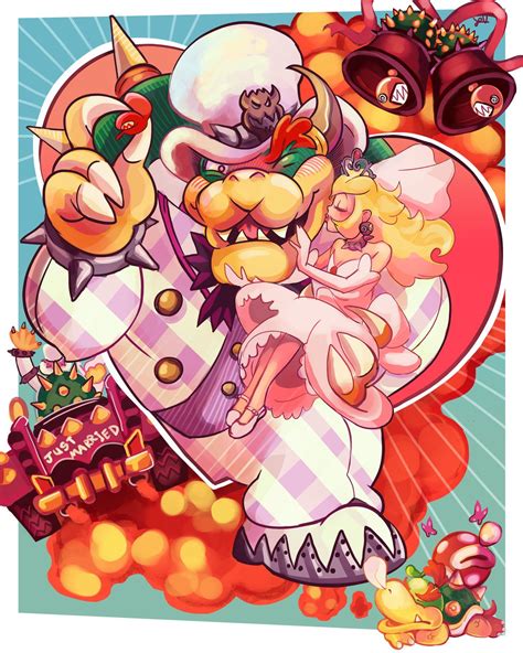 Bowser & Peach, Luke Valentine | Super mario art, Mario art, Bowser