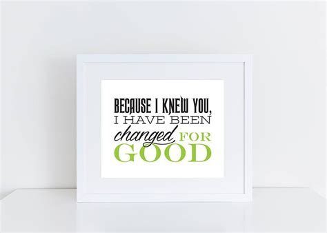 Wicked the Musical Wicked For Good Because I Knew You I | Etsy