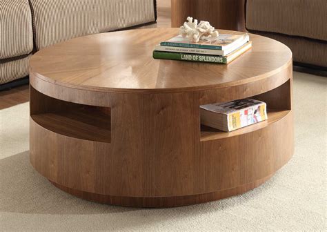 Round Upholstered Coffee Table With Storage : Coffee Tables | Bocmacwasuau