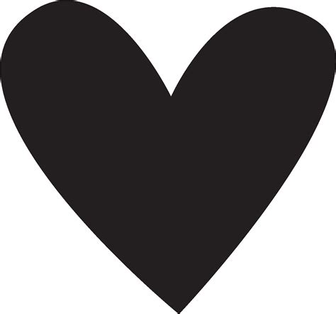 Solid Black Heart Clipart