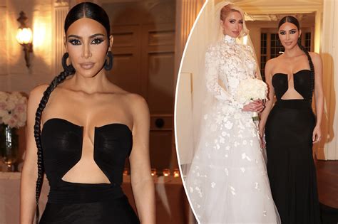 Kim Kardashian wears black gown to Paris Hilton's wedding