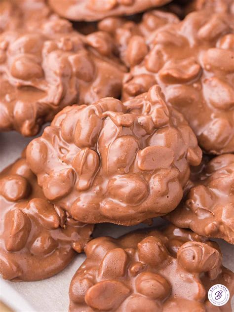 Easy Crockpot Candy (Chocolate Peanut Clusters) - Belly Full