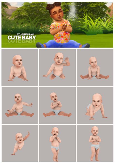 #352 Pose Pack | Cute baby (infant) | Simsulani | Sims baby, Sims 4 ...