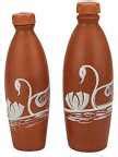 MITTICOOL MITTI COOL Earthen Clay Water Bottle (1 Litre) White Panting ...