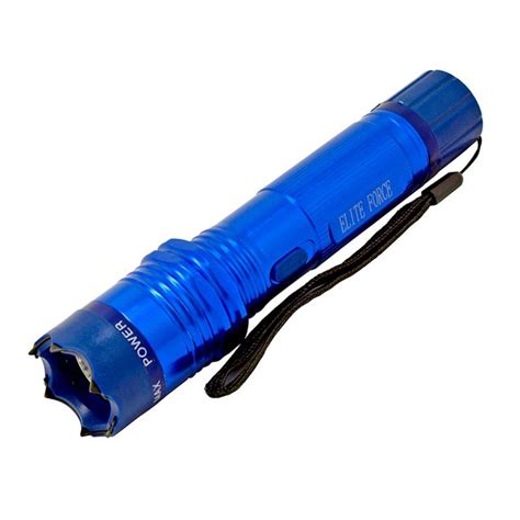 Tactical Elite Force Metal Stun Gun Rechargeable LED Flashlight - Blue