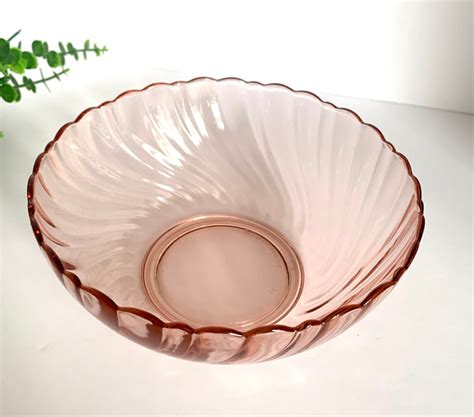 Vintage Arcoroc France ROSALINE Pink Swirl Optic 9-1/4 Salad/serving Bowl - Etsy