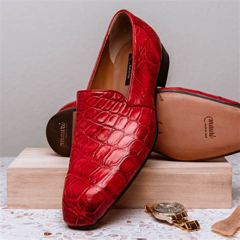 Mauri 4440 Alligator Loafers Red | MensDesignerShoe.com