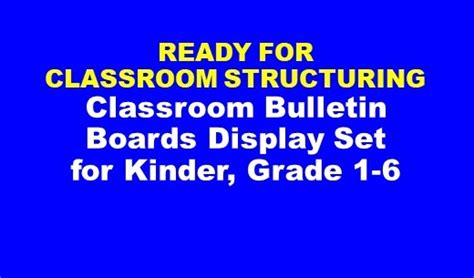 Classroom Bulletin Boards Display Set for Kinder, Grade 1-6 (Complete ...