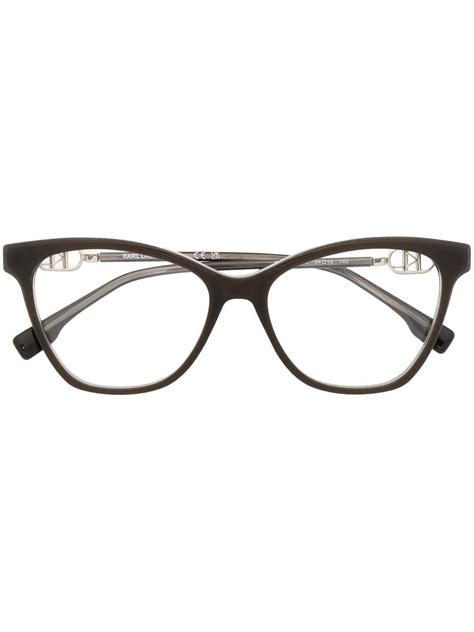 Karl Lagerfeld logo-plaque cat-eye Glasses - Farfetch